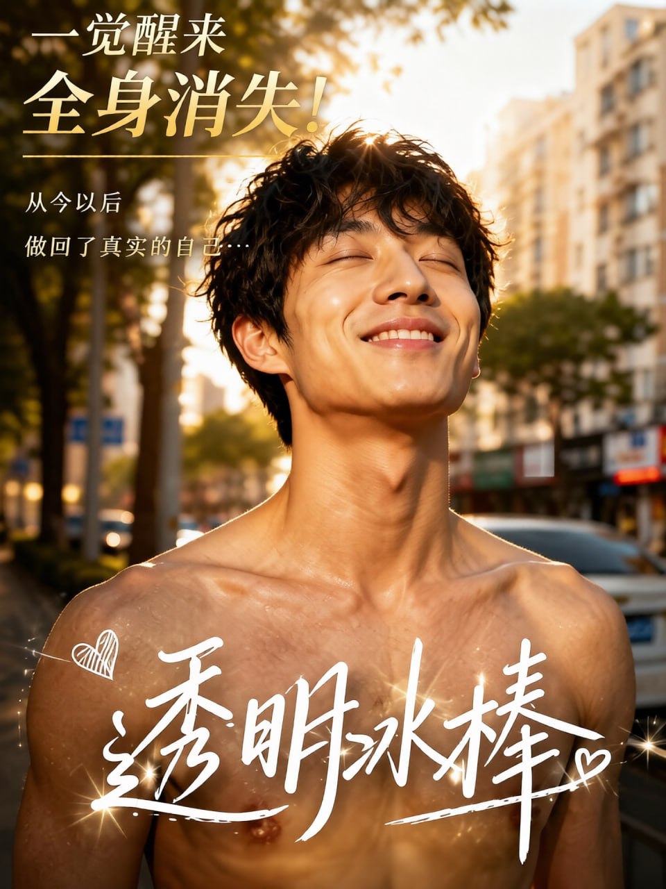 透明冰棒人海报